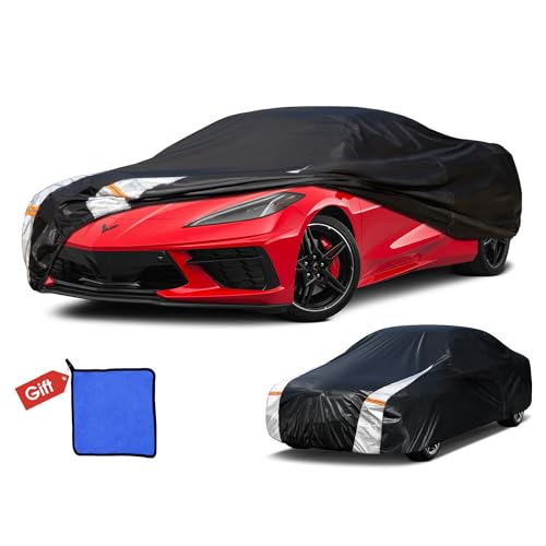 Chevrolet Corvette Car Cover 100% Waterproof All Weather, Gift with Towel, 10 Layers Car Cover Custom Fit 1980-2026 Corvette C4/C5/C6/C7 Coupe Convertible Targa, Cover Rain Sun UV Protection.