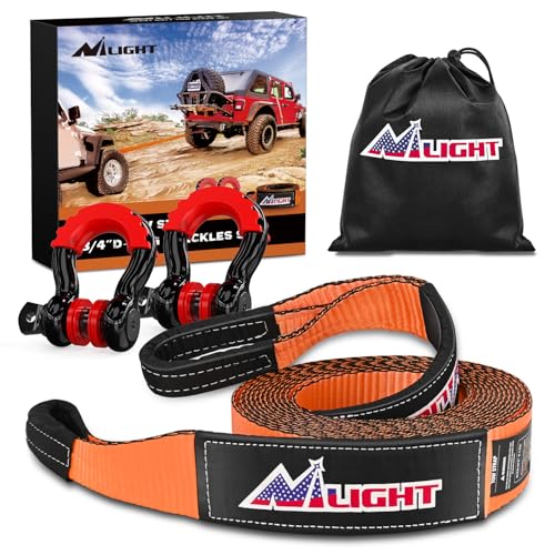 Nilight 3" x 20' Recovery Tow Strap Kit