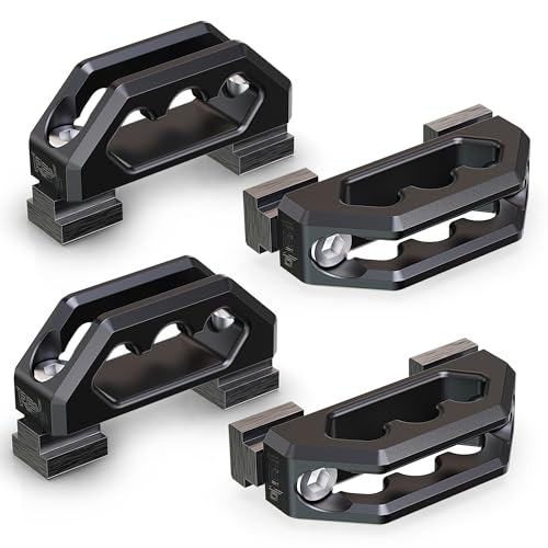 RENO Bed Rail Cleats, Aluminum Tie Down Anchors for Cargo Trailer Compatible with Tacoma Tundra Gladiator Ram 1500 Truck, Replaces PT278-35160/35111/35112/35100-S1/35050-S1 PT785-35050-S1(Black,4PCS)