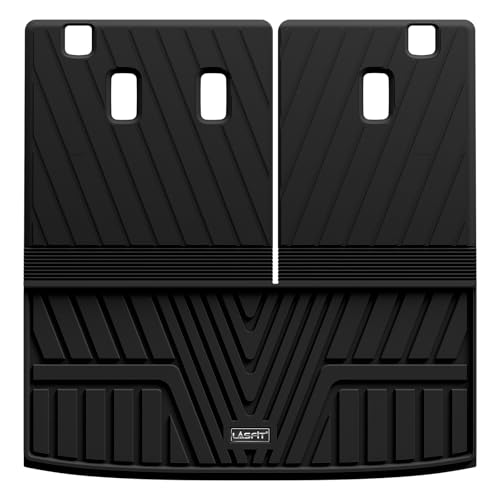 LASFIT Cargo Mat with Backrest Mat for Honda Pilot 2016-2023 2024 2025, Split & One-Piece Foldable Seating TPE Custom Fit Trunk Mat Cargo Liner with Seatback Mat Accessories, Black