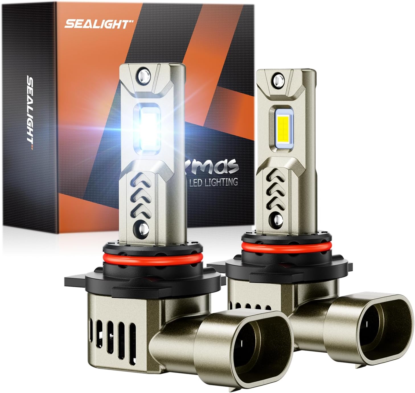 SEALIGHT 9012 HIR2 Bulbs, 45000LM Super Bright, 1:1 Size 9012 Drving Lights Lights with 25000RPM Cooling Fan, Plug-N-Play 9012 Fog Light, IP68, Pack of 2