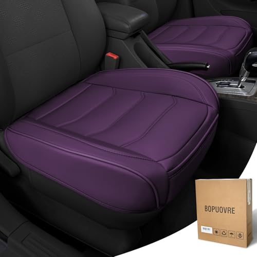 Car Seat Cover for Luxury & Comfort - PU Leather, Anti-Slip, Full Wrap Protection with Storage Pocket for Bottom Cushion - Universal Fit for 95% of Vehicles (Purple,1 Piece)