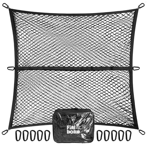Highly Elastic Cargo Net for Pickup Truck Bed, Simple Truck Bed Cargo Mesh Organizer, Suitable for Daily Light Loads of Trucks, 4'x4' Stretches to 7'x7' (Double Layer)