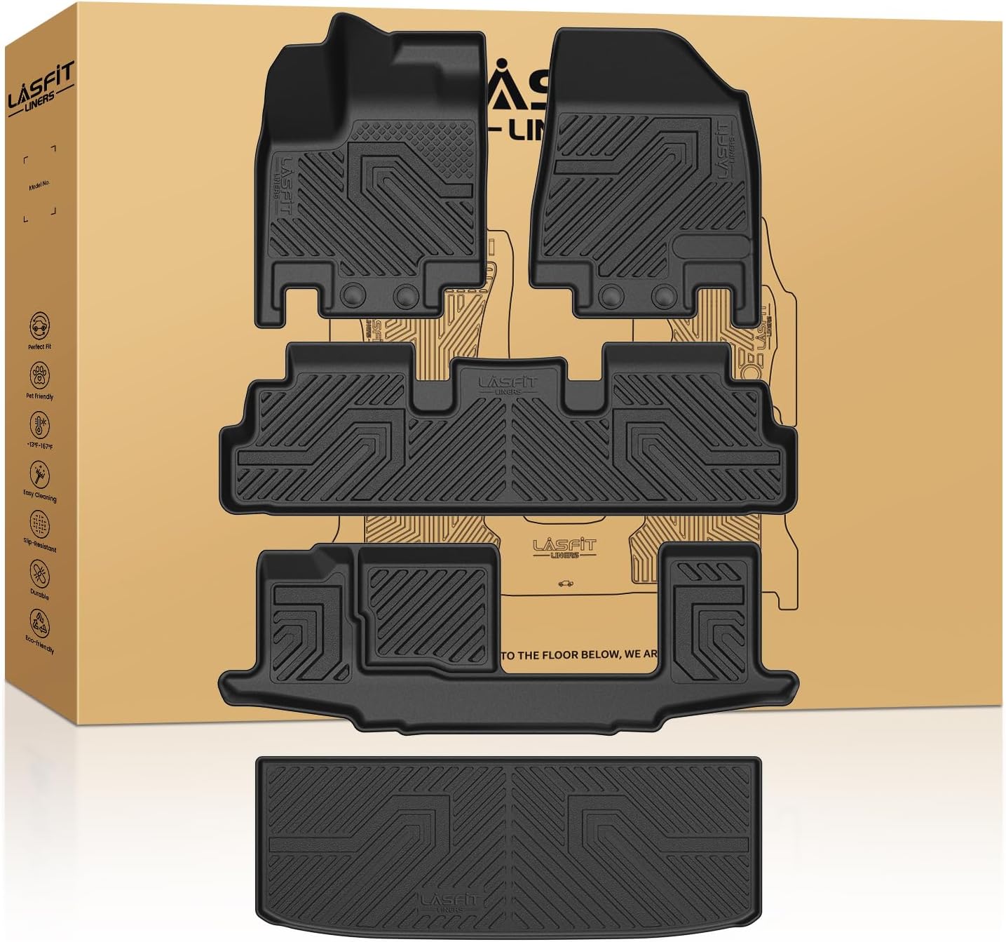 LASFIT Floor Mats & Cargo Mat for Nissan Pathfinder