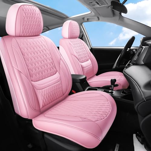 FaiFani Pink Breathable Leather Seat Covers