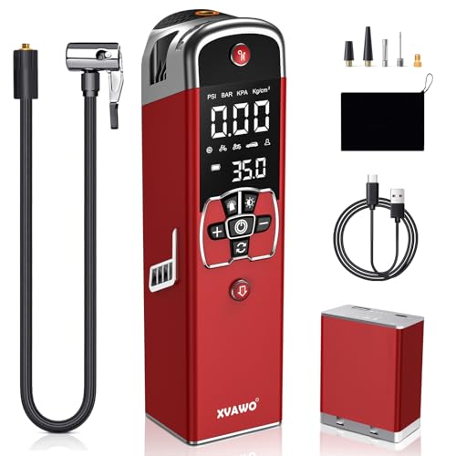 Tire Inflator Portable Air Compressor: Cordless Deflatable Air Pump for Car Tires - 150PSI Tire Pump with Pressure Gauge for Car Bike Motorcycle