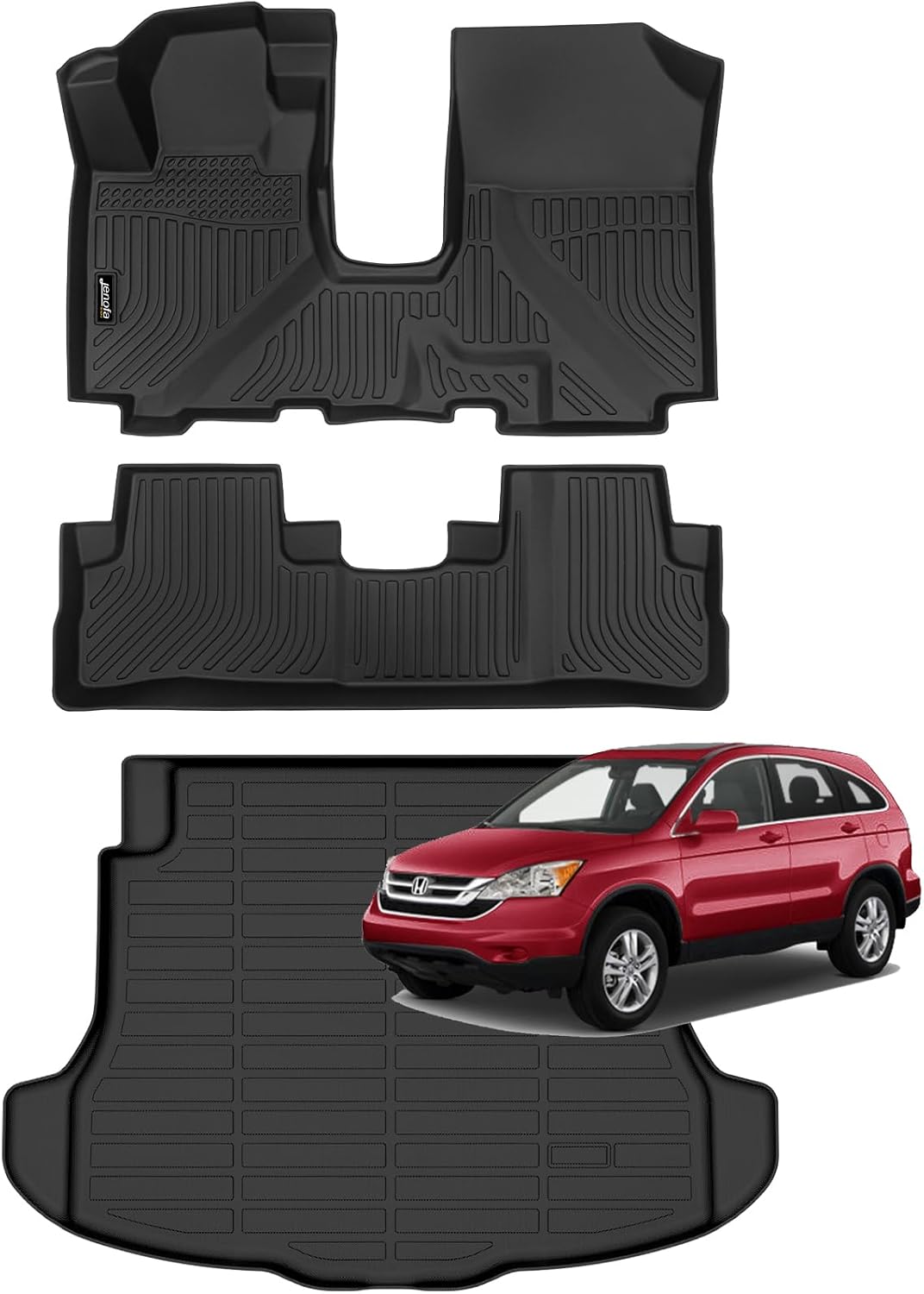Jenofa-Car Floor Mats for Honda CRV 2007-2011 All Weather Cargo Liner Set
