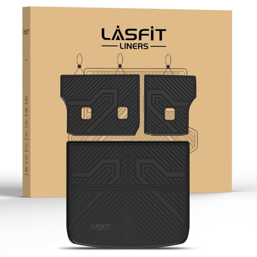 LASFIT Trunk Mat for Jeep Cherokee 2014-2023 All Weather TPE Custom Fit Cargo Mat Trunk Liner Cargo Liner, Black