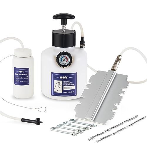 Orion Motor Tech Brake Bleeder Kit, 2.5L Pressure Brake Bleeder Set with 4.25"x6.75"Adapter, 2.6qt Manual Brake Fluid Extractor with 500mL Brake Bleeder Bottle Compatible with GMC Chrysler Dodge Jeep