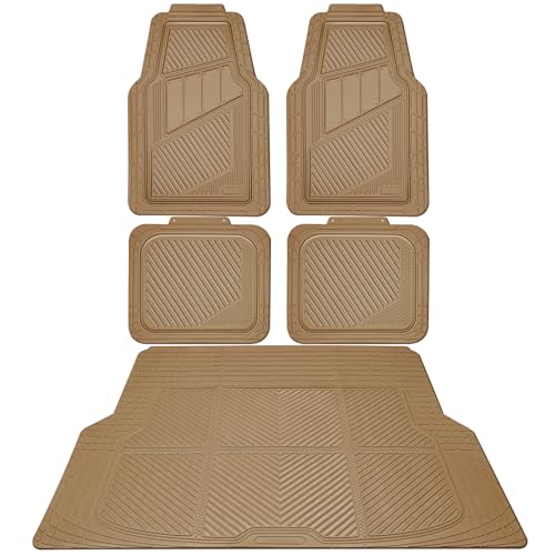 CAR PASS Heavy Duty Rubber Floor Mats Full Set
