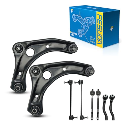 PHILTOP 8pcs Suspension Kit, Front Lower Control Arms w/Ball Joints Sway Bar Tie Rod End Link Assembly Replacement for Nissan Versa 2012-2019, Micra 2015-2017