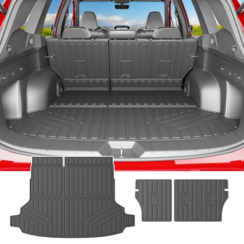 powoq Cargo Liner Compatible with 2025 Subaru Forester Trunk Liner TPE Backrest Mat Waterproof Trunk Mat Cargo Mat Replacement for 2025 Subaru Forester Accessories (Backrest Mat+Trunk Mat)