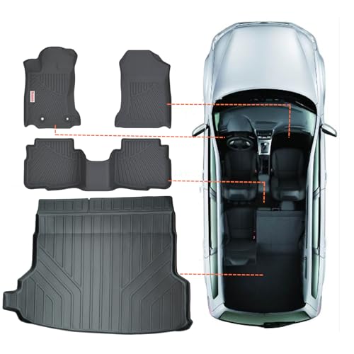 Tesson Floor Mats & Trunk Mat for Subaru Forester 2025 2026(Not Fit Hybrid & Wilderness),All Weather Protection Accessories Custom Full Set Liners Include 1st & 2nd Row Automotive Floor Mats