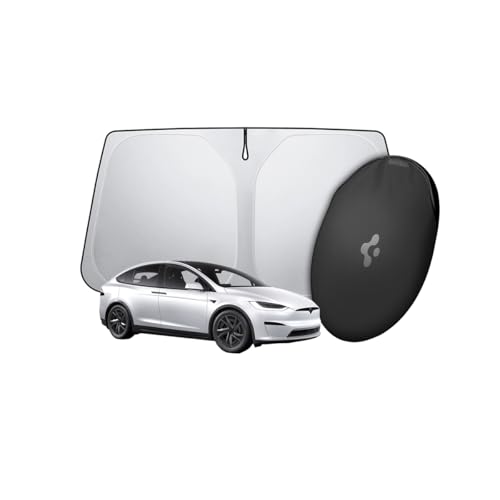 Spigen Triple-Coated CryoShade Front Windshield Sunshade (Reinforced Velcro Strap) Designed for Tesla Model X 2025/2024/2023/2022