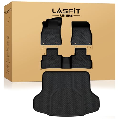 LASFIT Floor Mats & Cargo Mat for Nissan Sentra 2022-2025, Custom Fit TPE All Weather Easy Clean Durable No-Curling Floor Liners for Sentra 2025 2024 2023 2022 Car Mats & Trunk Mat, Black