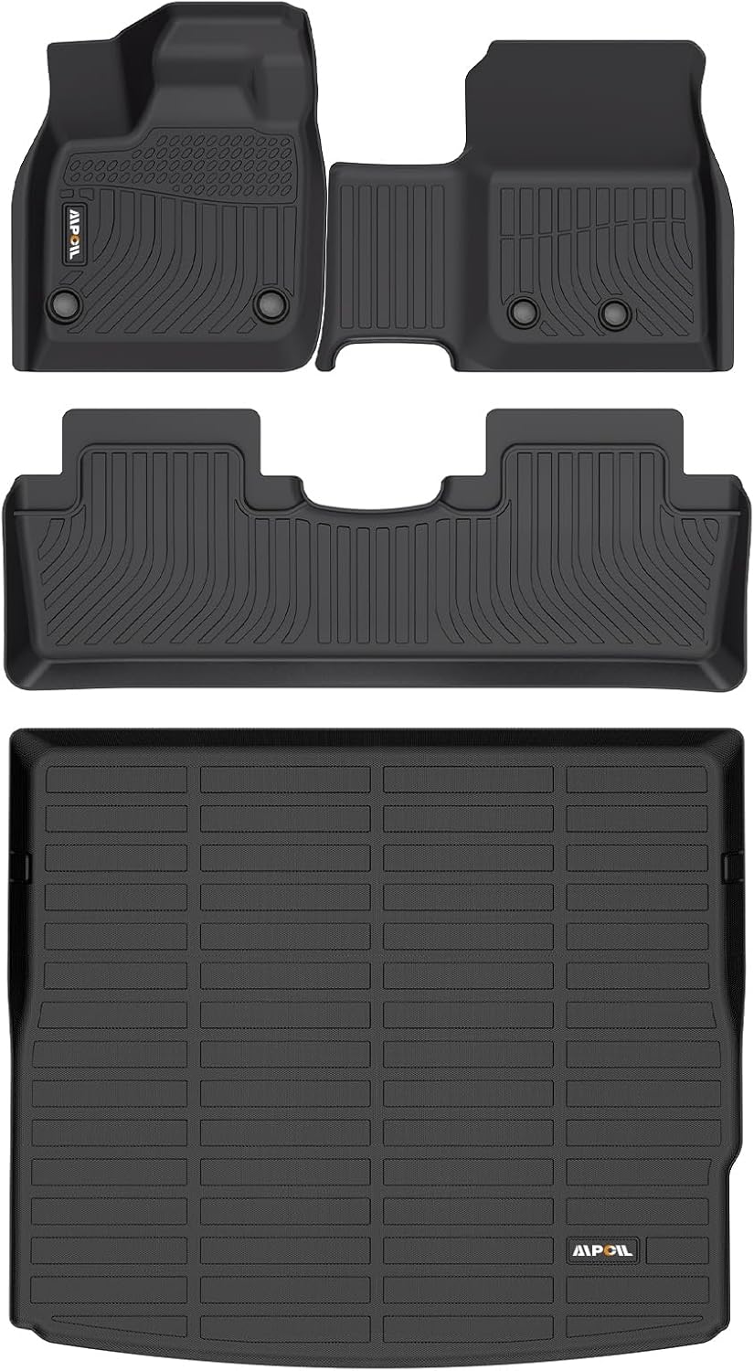 AIPOIL Floor Mats & Cargo Liner Set for 2023 2024 2025 Nissan Ariya All Weather Protection TPE Anti-Slip Automotive Full Set Custom Car Mats Accessories - Black