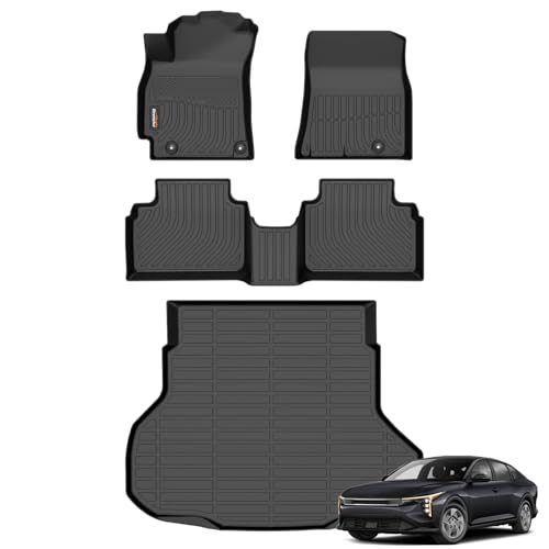 Binmotor-Floor Mats & Cargo Liner Set for Kia K4 2025 (Only Sedan), All Weather Car Mats Cargo Trunk Mat for Kia K4 2025 Accessories