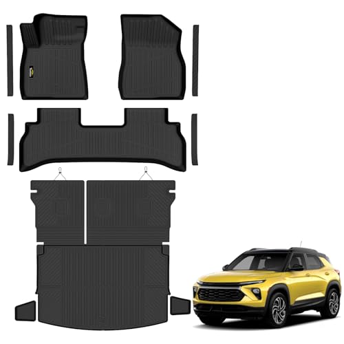 Floor Mats Custom Fit for Chevy Trailblazer FWD 2021-2025 2026 Trunk Mat with Backrest Mat All Weather TPE Cargo Liner Full Set for Chevrolet Trailblazer Accessories,Black
