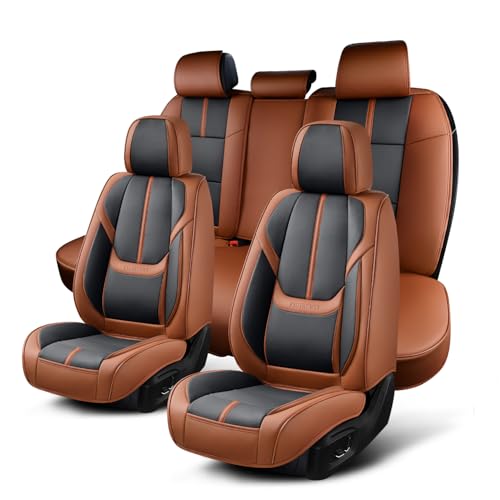 Auto Car Seat Covers FullSet (Brown&Black)