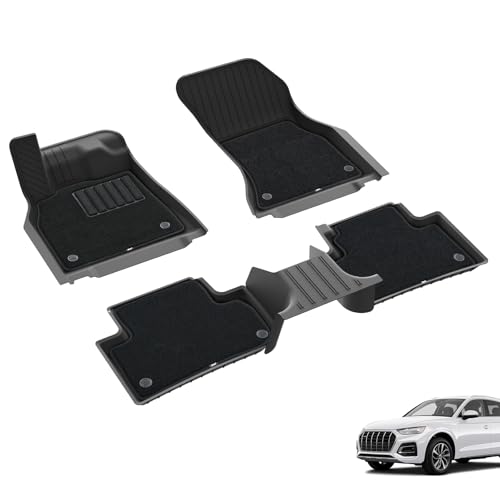 3W Floor Mats & Carpets Fit for Audi Q5 2018-2025, TPE Dog Friendly Mats, Custom Fit Audi Q5 Car Liner, All Weather Waterproof Non-Slip, Easy to Install Car Accessories
