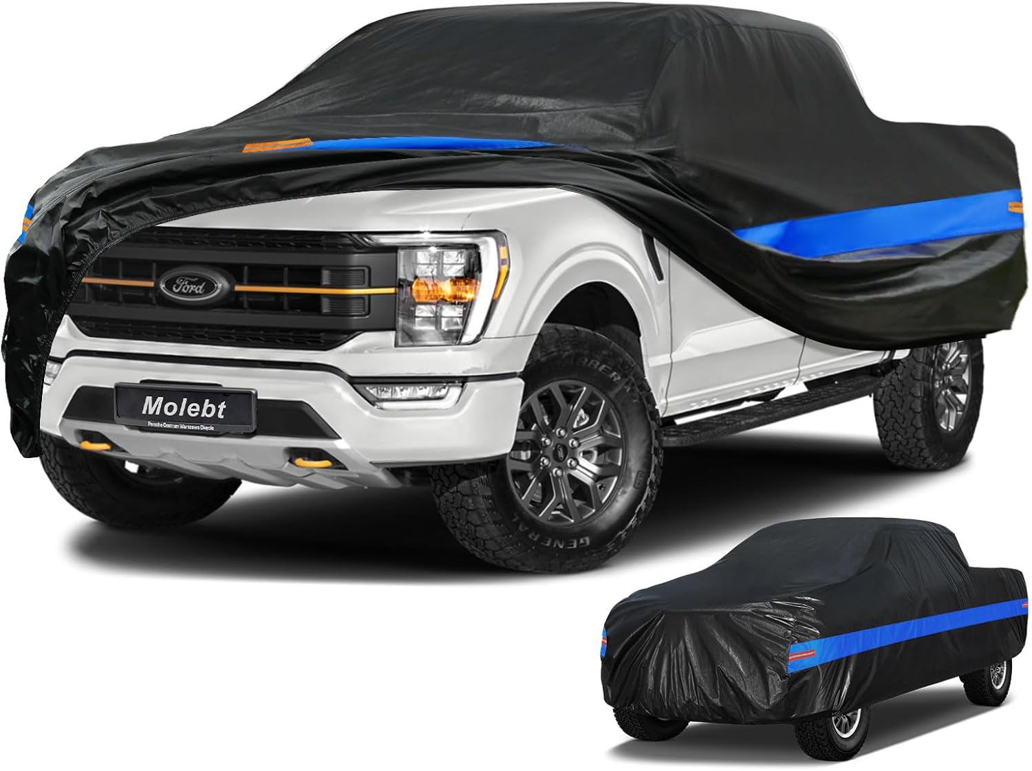 Pickup Truck Cover Waterproof All Weather, Full Exterior Truck Car Covers Snow Sun Protection, Fit Ford F-150 250 350,Chevy Silverado,GMC Sierra,Dodge RAM 1500 ect (up to 240 inch)