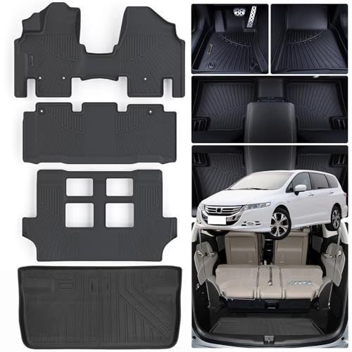Floor Mats & Cargo Liners for 2011-2017 Honda Odyssey TPE All Weather Protection Car Floor Mats with Trunk Mat Waterproof Interior Accessories