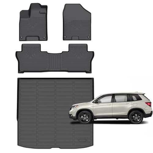 for Honda Passport Floor Mats 2025 2024 2023 2022 2021 2020 2019,Car Mats for Honda Passport All Weather Floor Mat Cargo Liner Accessories