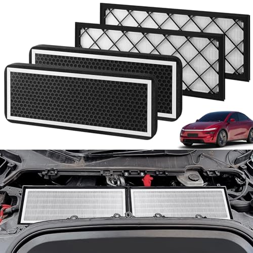 Tesla Model Y Intake Cabin Air Filter HEPA with Activated Carbon, Air Intake Filter Replacement Kit for Model Y 2020-2025 Accessories, Set of 4