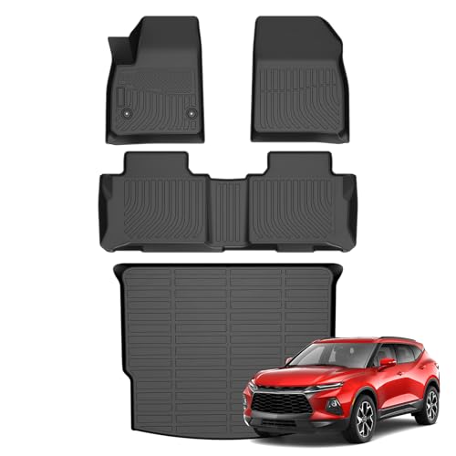Blazer Floor Mats Fit for 2019-2025 2026 Chevy Blazer Gas Only (Not for EV & Trailblazer), All Weather Floor Mats for Blazer Accessories Include Cargo Liner