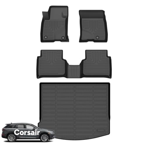 Wayhigh-for Lincoln Corsair 2020-2024 2025(Non Plug-in Hybrid) All Weather Floor Mats and Cargo Mat Set TPE Car Mats Waterproof Heavy Duty Rubber Floor Liners Corsair Accessories