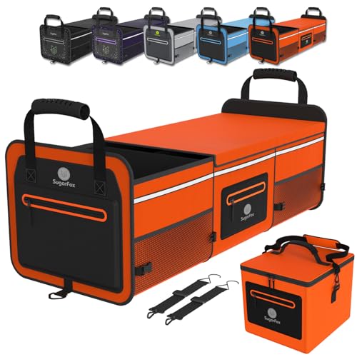 95L Car Trunk Organizer & Storage With 26L Ice Pack, Waterproof Foldable | Trunk Organizers for SUVs & Cars, Car Storage Organizer, Great Gift for Drivers (Blue-M004)