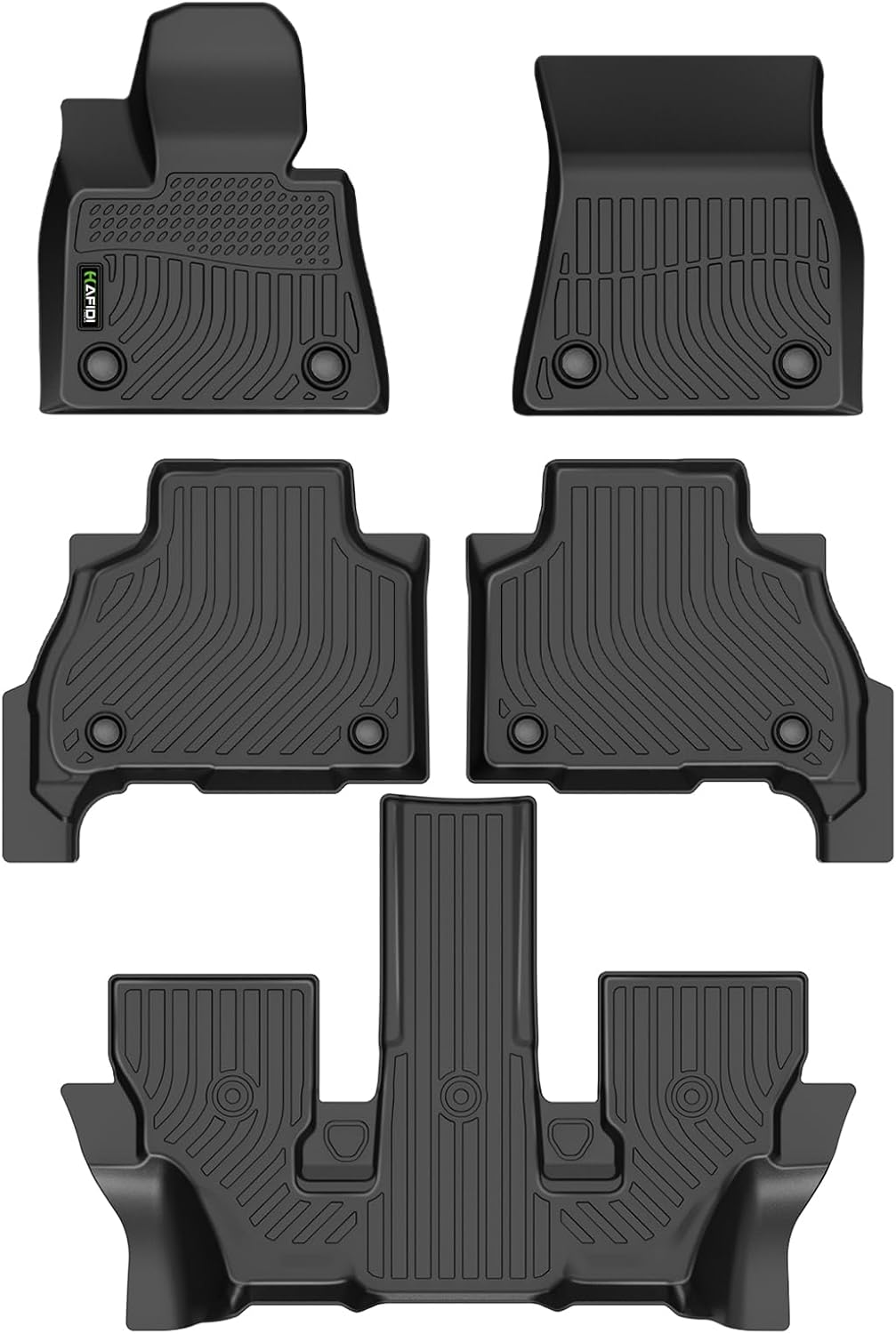 HAFIDI Floor Mats Fit for 2019-2025 BMW X7 6 Seats (40i, M50i, M60i) All Weather Protection TPE Anti-Slip Automotive Floor Liners, Fits 1st & 2nd & 3rd Row Full Set Custom Accessories, Black