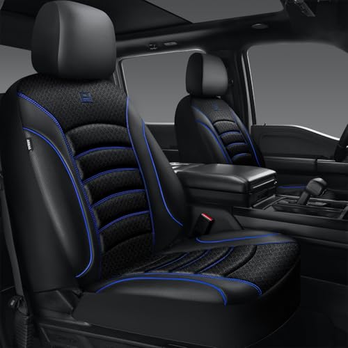 CAR PASS 3D Foam Mesh Leather (Black Blue)