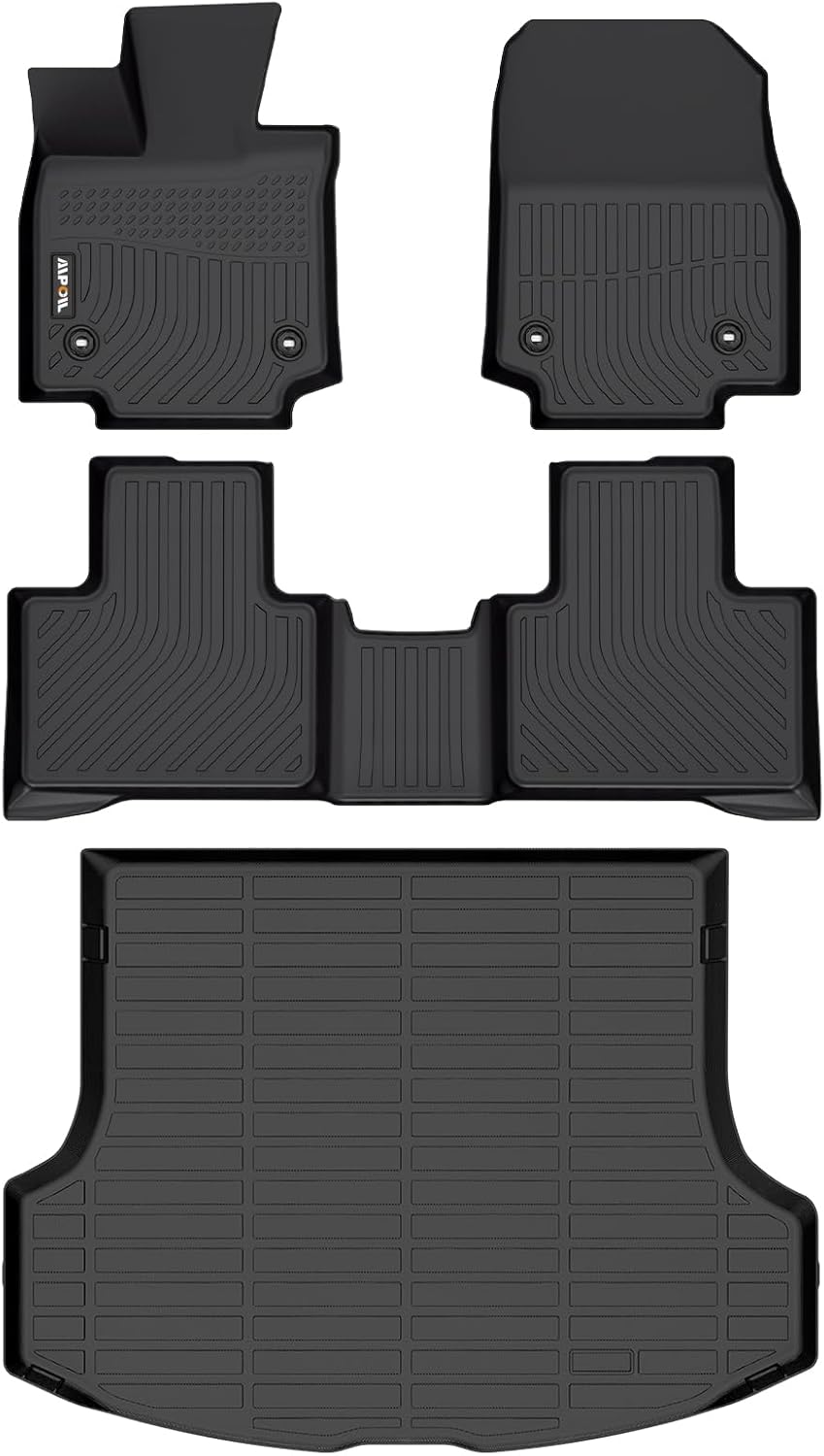 AIPOIL Floor Mats & Cargo Liner Set for 2023-2025 Lexus RX RX350 RX350h RX500h (NOT for RX450h+ PHEV) All Weather Protection TPE Anti-Slip Automotive Full Set Custom Car Mats Accessories - Black