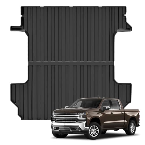 Falafa Truck Bed Mat Compatible with 2019-2024 Chevy Silverado/GMC Sierra 1500 Accessories 5.8FT Vehicle Bed Mat, TPE All Weather Truck Bed Liner Thick Heavy Duty Pickup Cargo Mat
