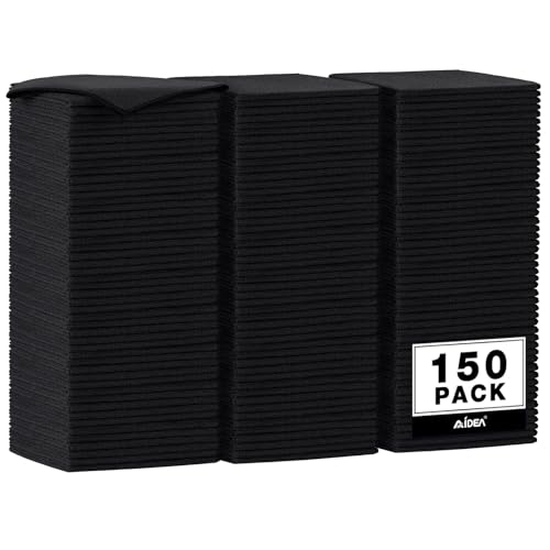 AIDEA Microfiber Cleaning Cloth Black 150PK, Microfiber Towels for Cars, Premium Car Cloths, Dusting Cloth Lint Free Cleaning Rags for SUVs, House, Kitchen, Window, Workshops,1212"