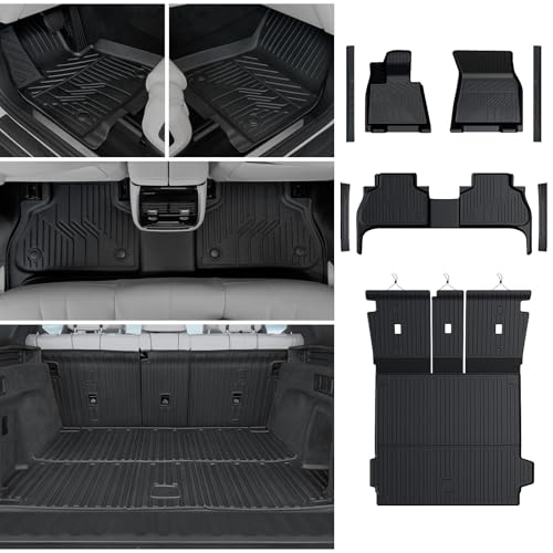 Floor Mats Set for 2019-2025 2026 BMW X5 G05 (Only for 5 Seats) car Accessories, Full Coverage All Weather Floor Mats with Cargo Mat TPE - Includes Backrest Protectors & Door Sill Guards