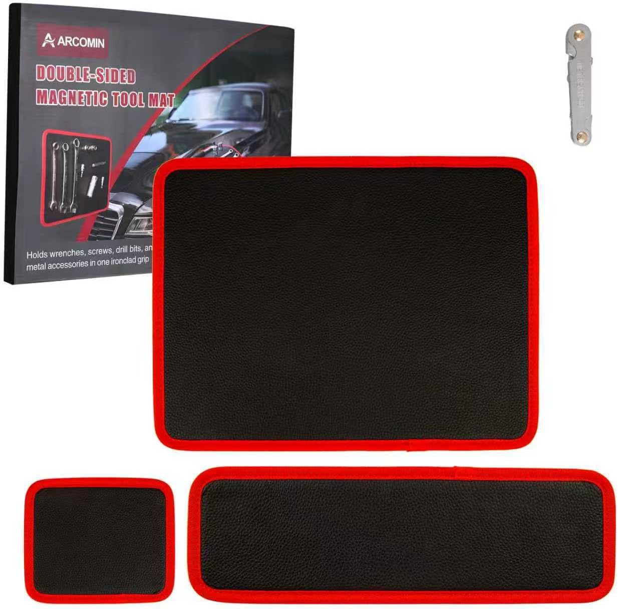 Arcomin 3PC Flexible Magnetic Tool Mat & Tray Holder
