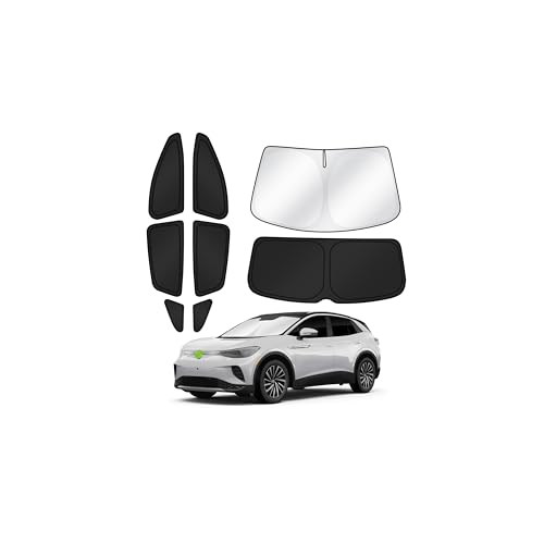 Sunshades for 2021-2025 2026 Volkswagen/VW ID.4 Accessories Windshield Sun Shade Side Rear Window Shade Cover Sun Visor Shield Privacy Protection for Camping Keep Vehicle Cool Black 8PCS