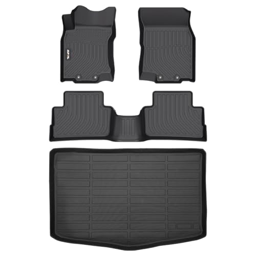 AIPOIL Floor Mats & Cargo Liner Set for 2017-2022 Nissan Rogue Sport (Only The Lower Floor of The Trunk) All Weather Protection TPE Anti-Slip Automotive Full Set Custom Mats Accessories - Black