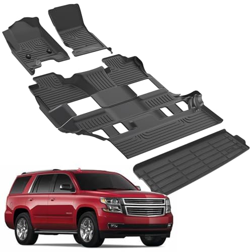 for Chevy Tahoe & GMC Yukon Floor Mats Denali | SLE | SLT(Not XL) 2015-2020,Car Mats for Tahoe & Yukon Bucket All Weather Floor Mats Cargo Liner Accessories