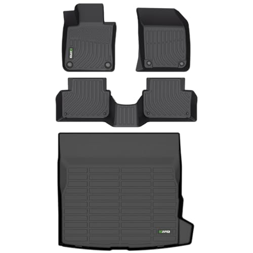 Floor Mats & Cargo Liner Custom for Volvo S60 2019-2025(Not for Recharge) All Weather Protection TPE Heavy Duty Non-Slip Automotive Floor Liners Fits Full Set Accessories, Black