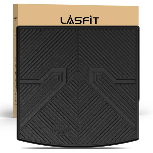 LASFIT Cargo Mat for Volkswagen Atlas Cross Sport 2020 2021 2022 2023 2024 2025 2026, Custom Fit All-Weather Protection TPE Rubber Trunk Mat for VW Accessories, Waterproof, Easy to Clean, Black