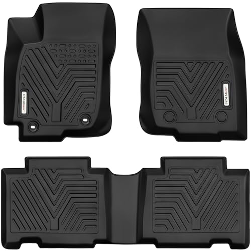 YITAMOTOR Floor Mats TPE-LITE Compatible with 2013-2018 Toyota RAV4 Standard Models (Nor for Hybrid or Prime),Custom Fit 1st & 2nd Row Floor Liners,All-Weather Protection Black
