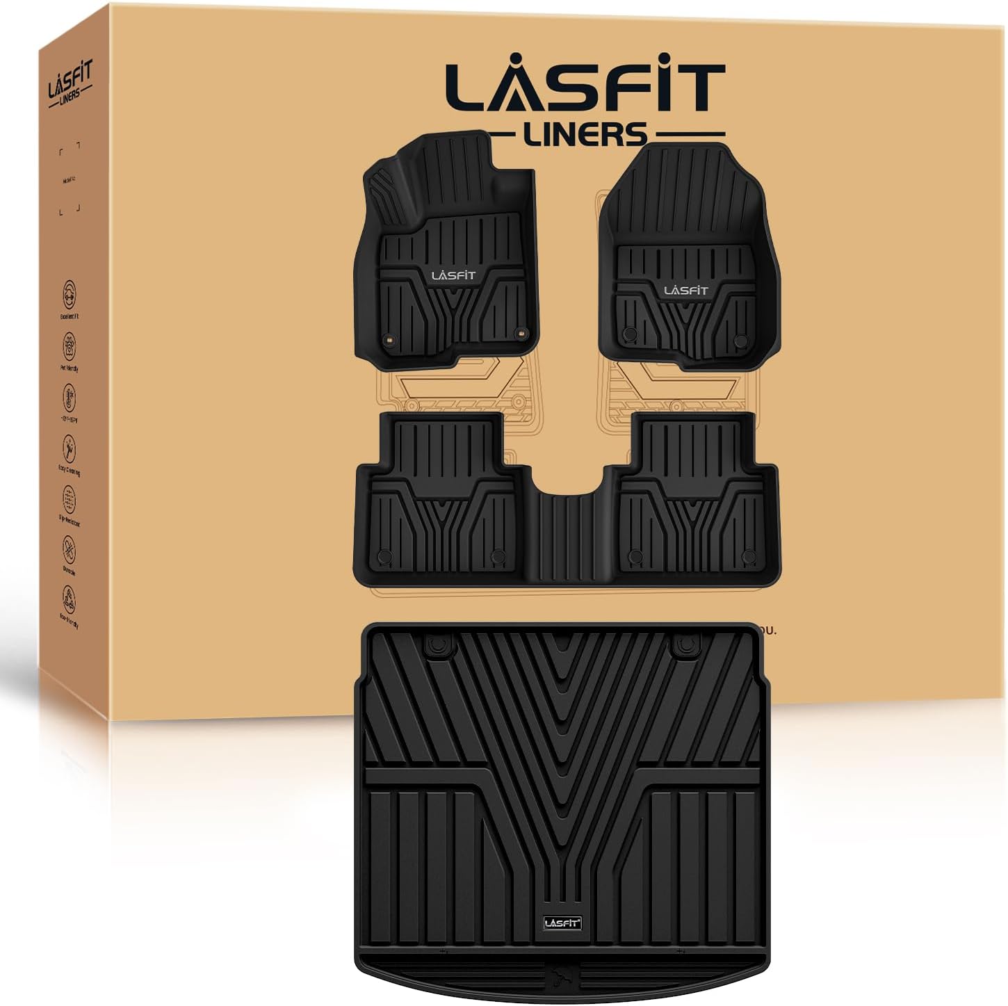 LASFIT Floor Mats & Trunk Mat for Honda CR-V