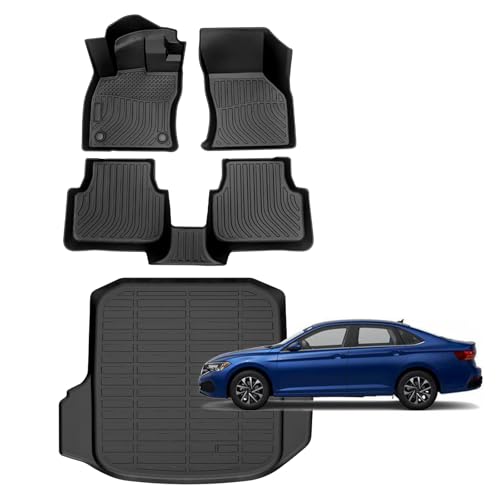 for Volkswagen Jetta Floor Mats 2025 2019-2024,Car Mats for VW Jetta S/SE/SEL/SEL Premium/R-Line/Sport/GLI All Weather Floor Mats Cargo Liner Accessories 2019-2025