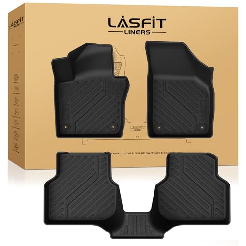 LASFIT Floor Mats Custom Fit for Volkswagen Jetta 2011-2018 (Not Fit for Jetta SportWagen), All-Weather Protection TPE 1st & 2nd Row Car Liners for VW Accsessories, Black Odor-Less Easy to Clean