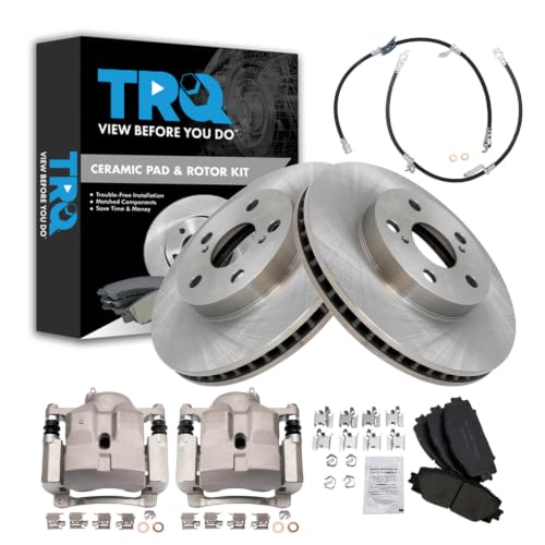 TRQ Front Brake Pad & Rotor Kit Ceramic Compatible with 2011-2016 Lexus CT200h 2010-2015 Toyota Prius 2012-2015 Prius Plug-In