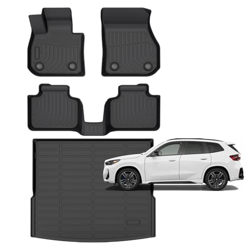for BMW X1 Floor Mats 2026 2025 2024 2023 Car Mats for BMW X1 xDrive28i / M35i All Weather Floor Mats Cargo Liner Anti-Slip Waterproof Mats Custom Fit for X1 Accessories 2023-2026