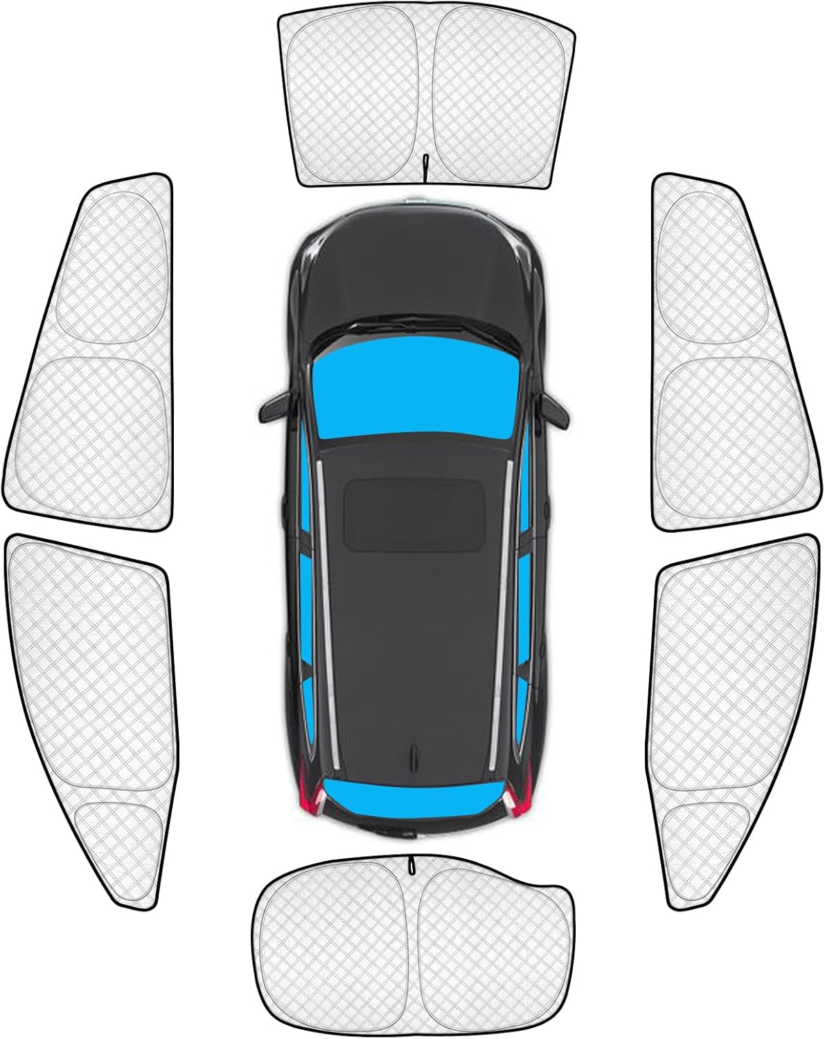KMF 6pcs Full Window Sun Shades (Prius)
